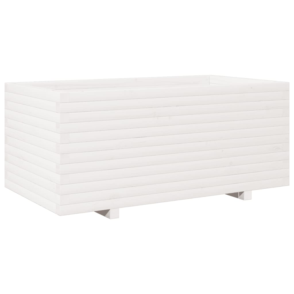 VidaXL Jardinière 110x60x49,5 cm bois de pin massif blanc