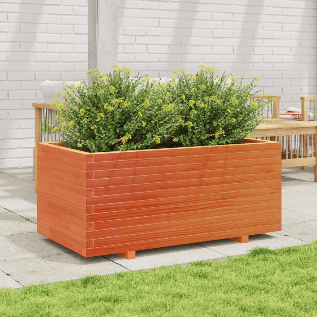 VidaXL Jardinière 110x60x49,5 cm bois de pin massif, marron lavé