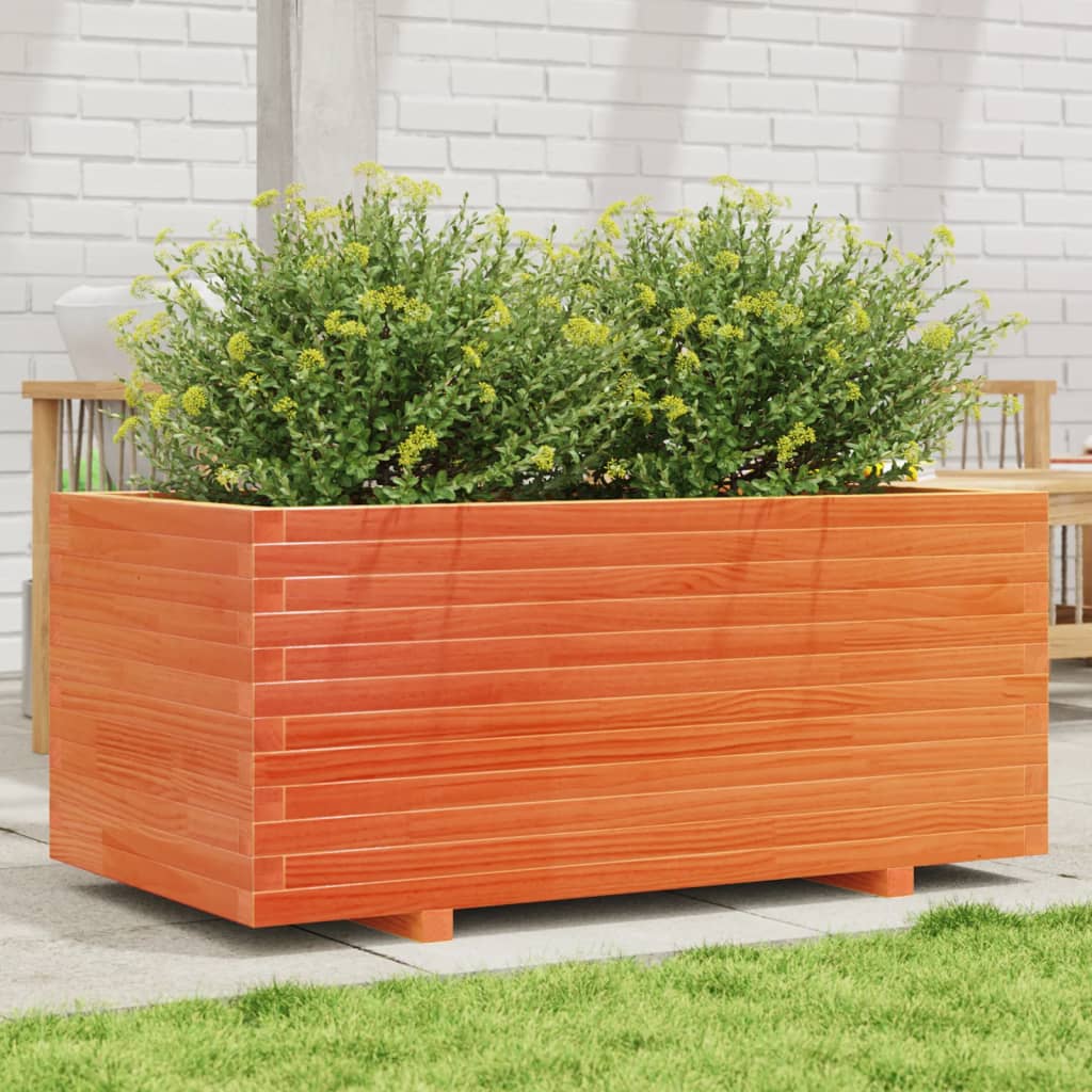 VidaXL Jardinière 110x60x49,5 cm bois de pin massif, marron lavé