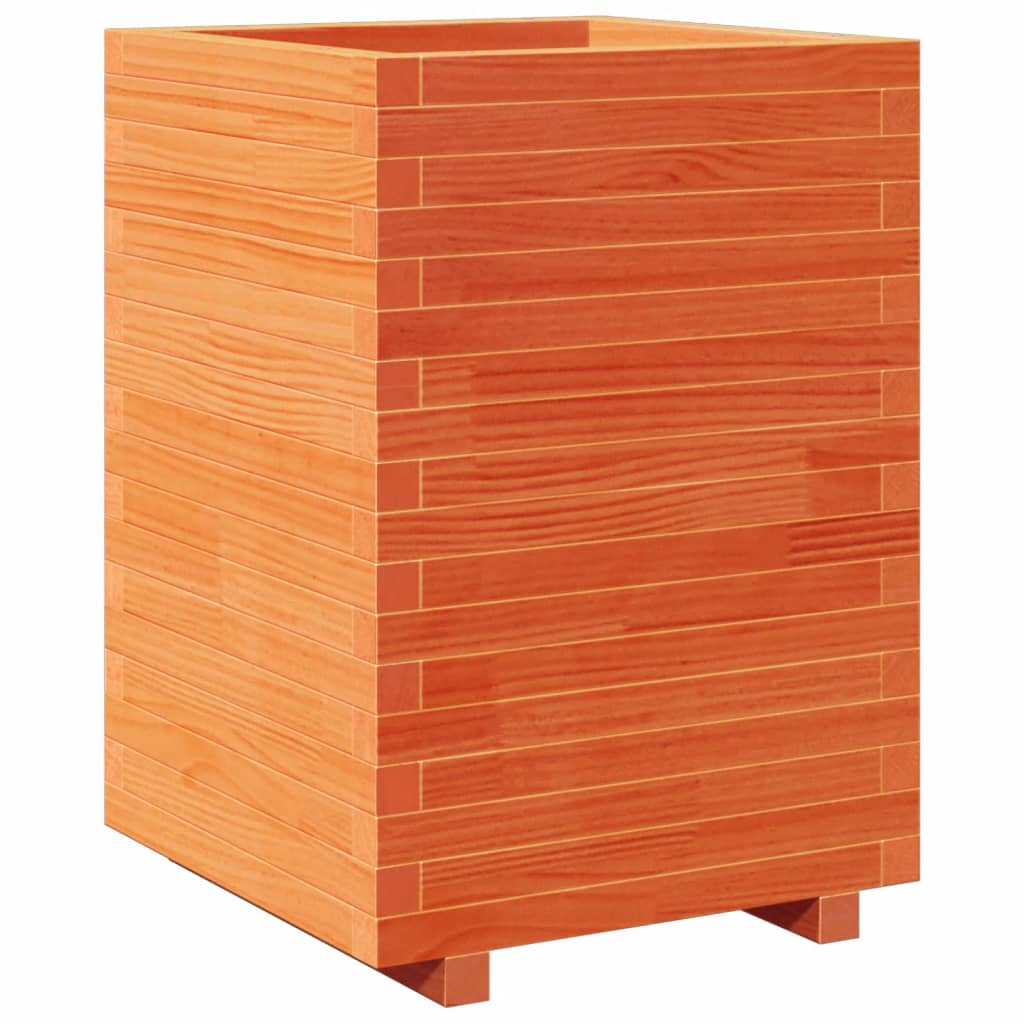 VidaXL Jardinière 50x50x72,5 cm bois de pin massif, marron lavé
