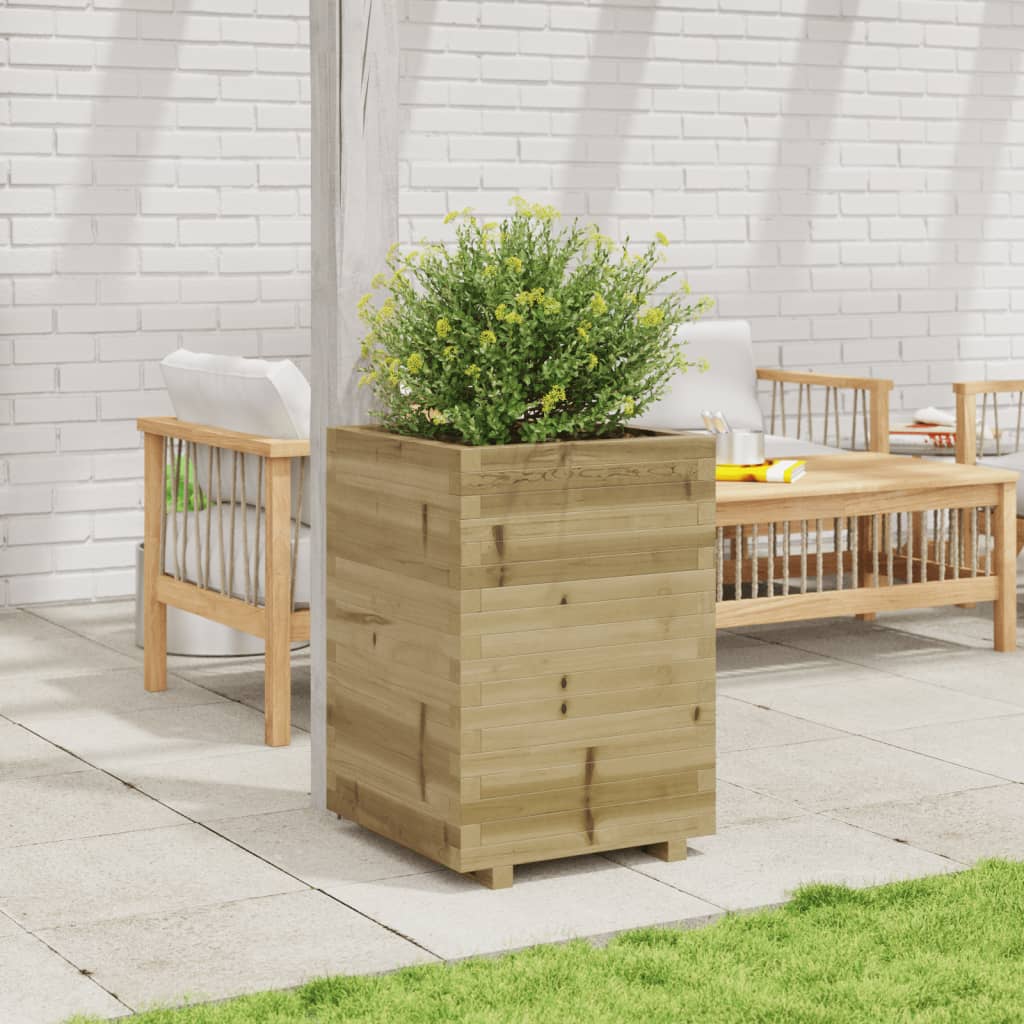 VidaXL Jardinière 50x50x72,5 cm bois de pin imprégné