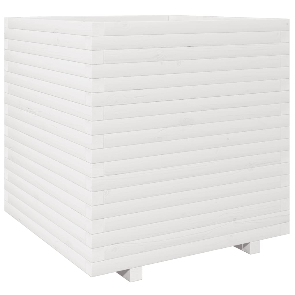 VidaXL Jardinière 70x70x72,5 cm bois de pin massif blanc