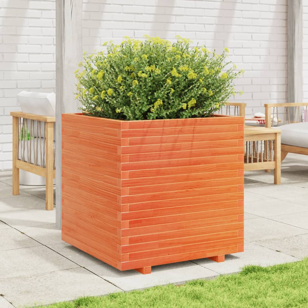VidaXL Jardinière 70x70x72,5 cm bois de pin massif, marron lavé