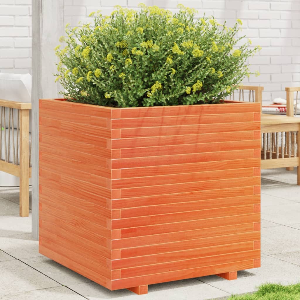 VidaXL Jardinière 70x70x72,5 cm bois de pin massif, marron lavé