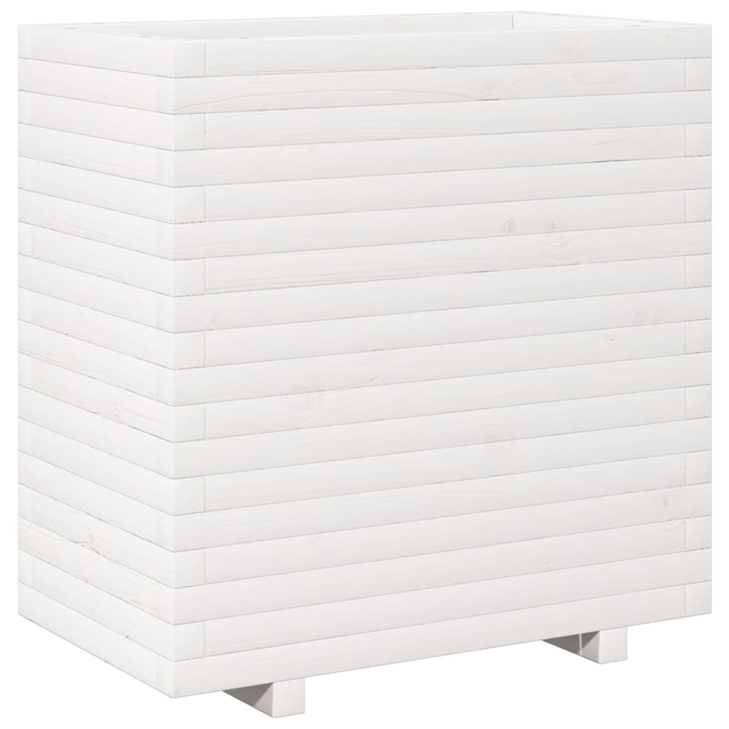 VidaXL Jardinière 70x40x72,5 cm bois de pin massif blanc
