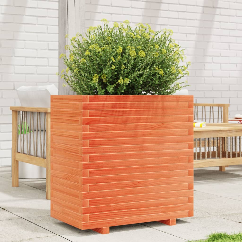 VidaXL Jardinière 70x40x72,5 cm bois de pin massif, marron lavé