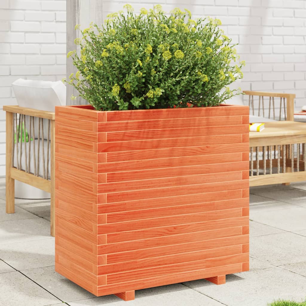 VidaXL Jardinière 70x40x72,5 cm bois de pin massif, marron lavé