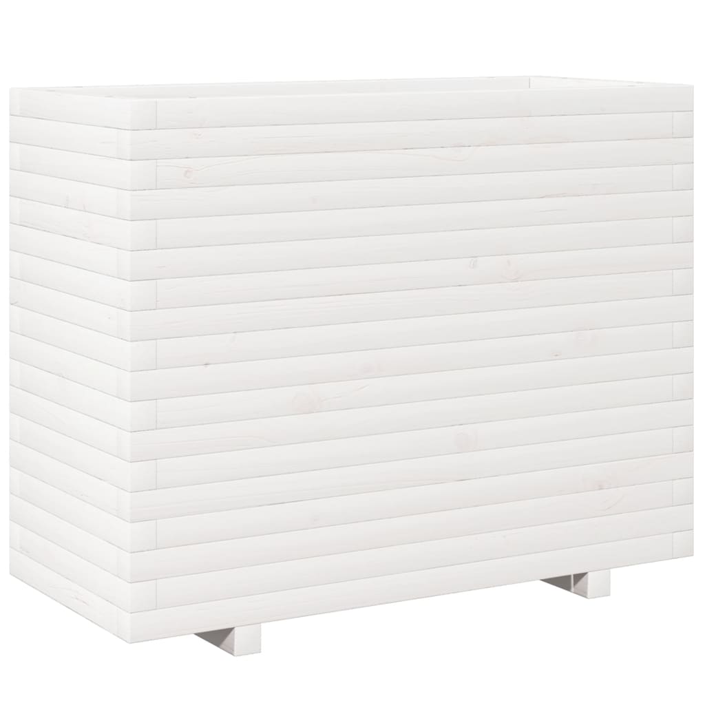 VidaXL Jardinière 90x40x72,5 cm bois de pin massif blanc