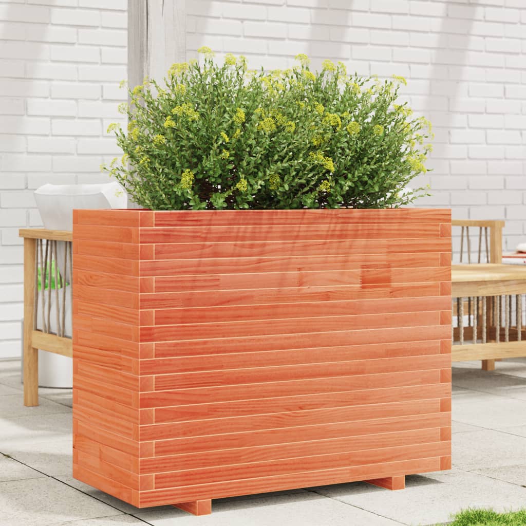 VidaXL Jardinière 90x40x72,5 cm bois de pin massif, marron lavé