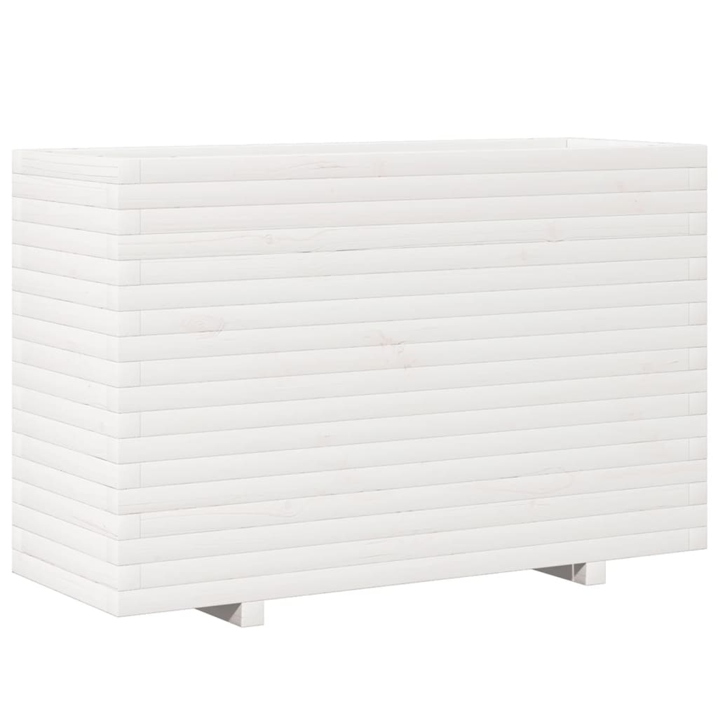VidaXL Jardinière 110x40x72,5 cm bois de pin massif blanc