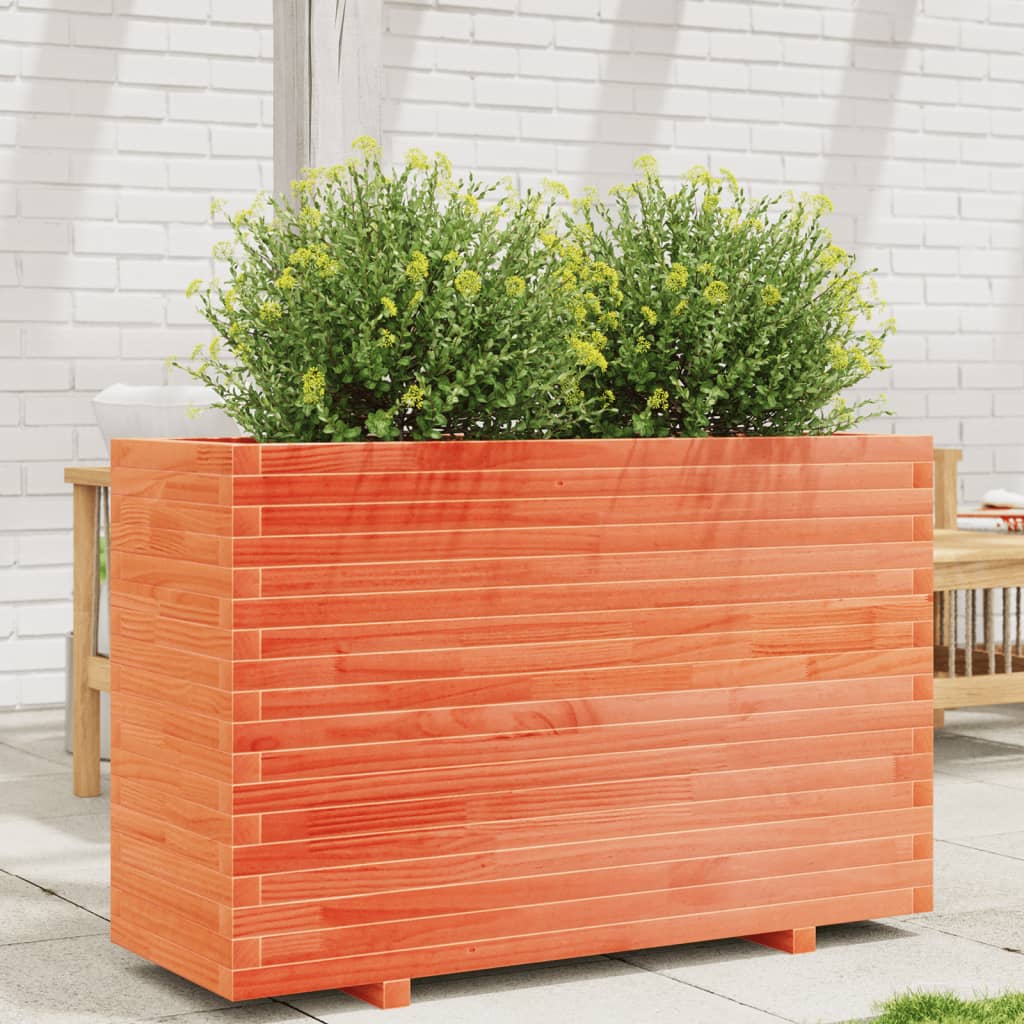 VidaXL Jardinière 110x40x72,5 cm bois de pin massif, marron lavé