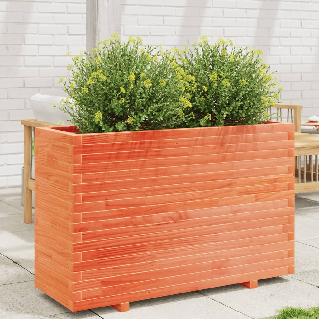 VidaXL Jardinière 110x40x72,5 cm bois de pin massif, marron lavé