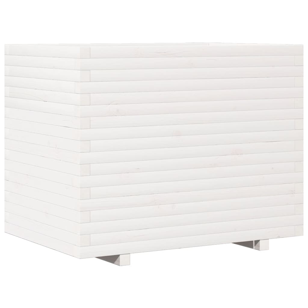VidaXL Jardinière 90x60x72,5 cm bois de pin massif blanc