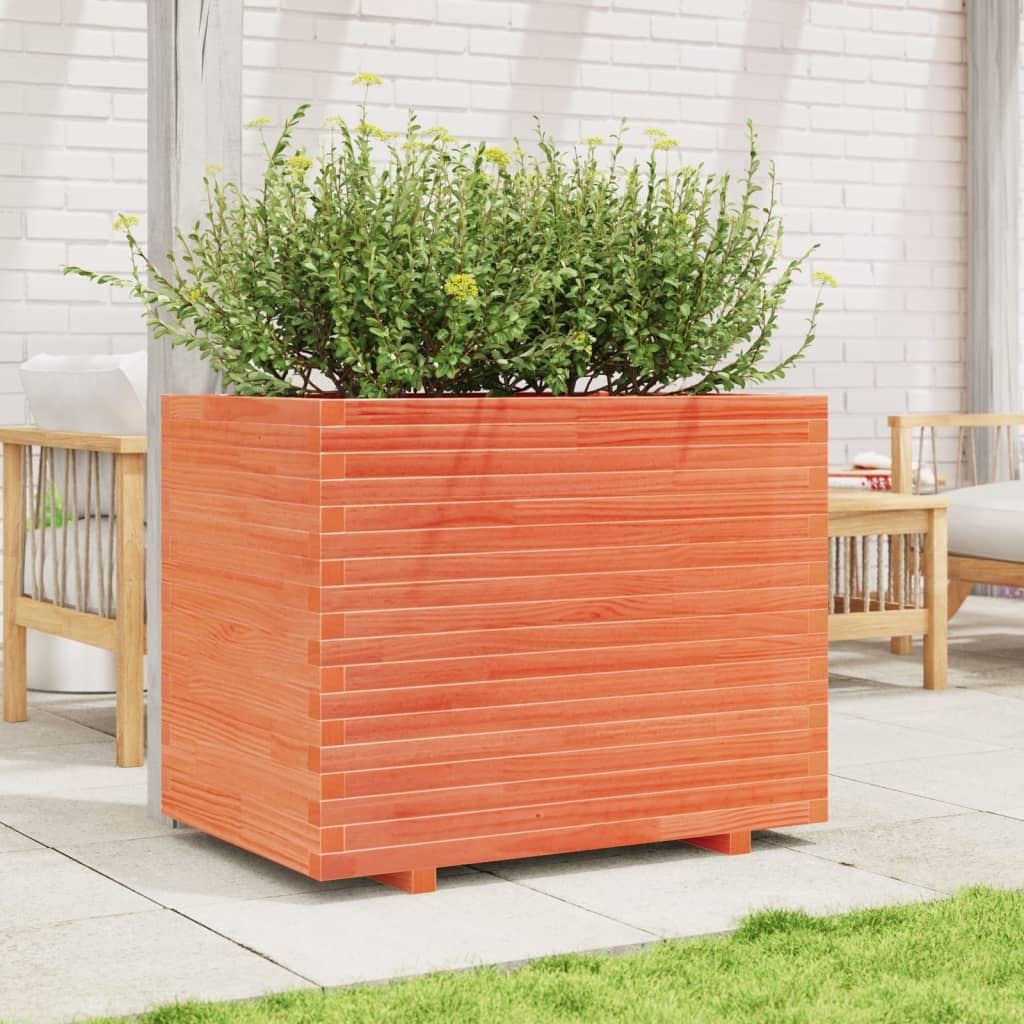 VidaXL Jardinière 90x60x72,5 cm bois de pin massif, marron lavé