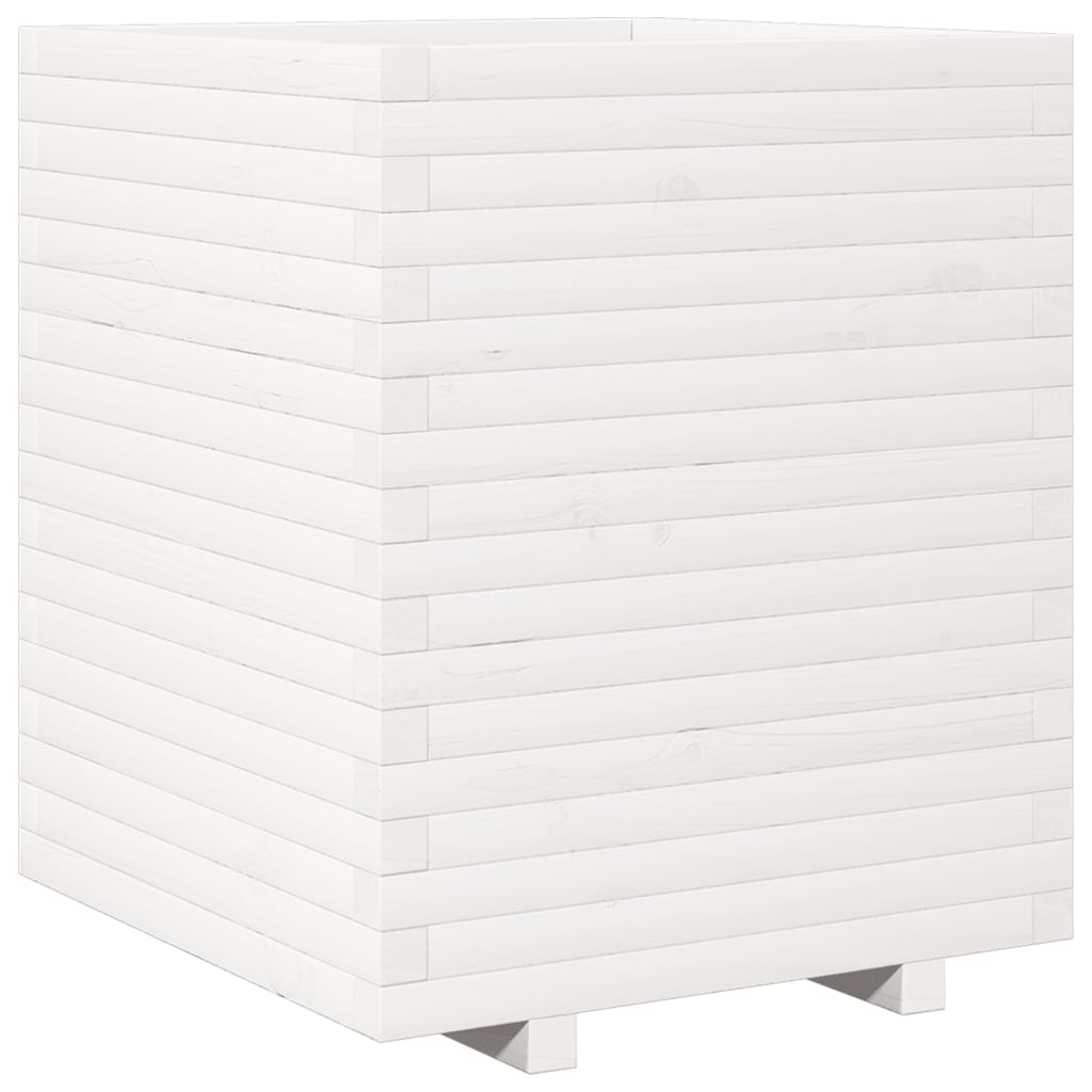 VidaXL Jardinière 60x60x72 cm bois de pin massif blanc