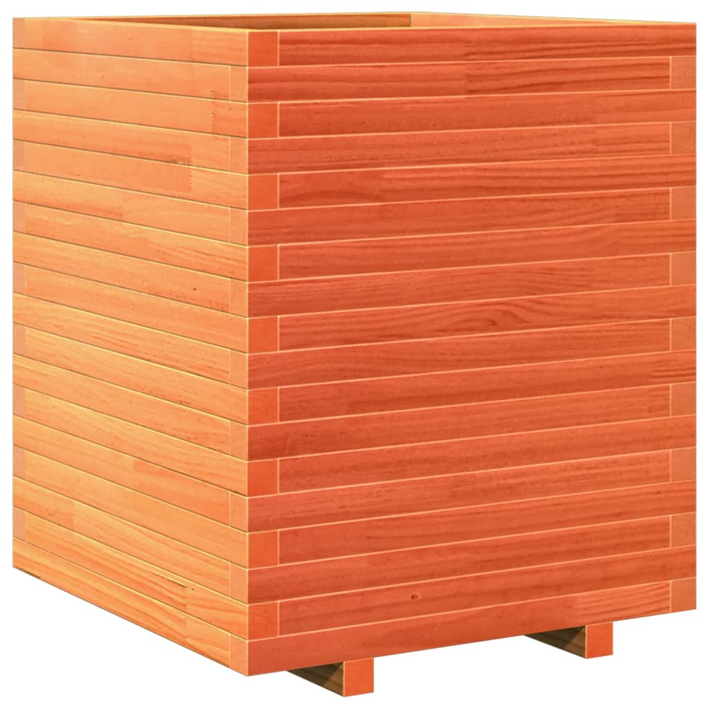 VidaXL Jardinière 60x60x72 cm bois de pin massif, marron lavé