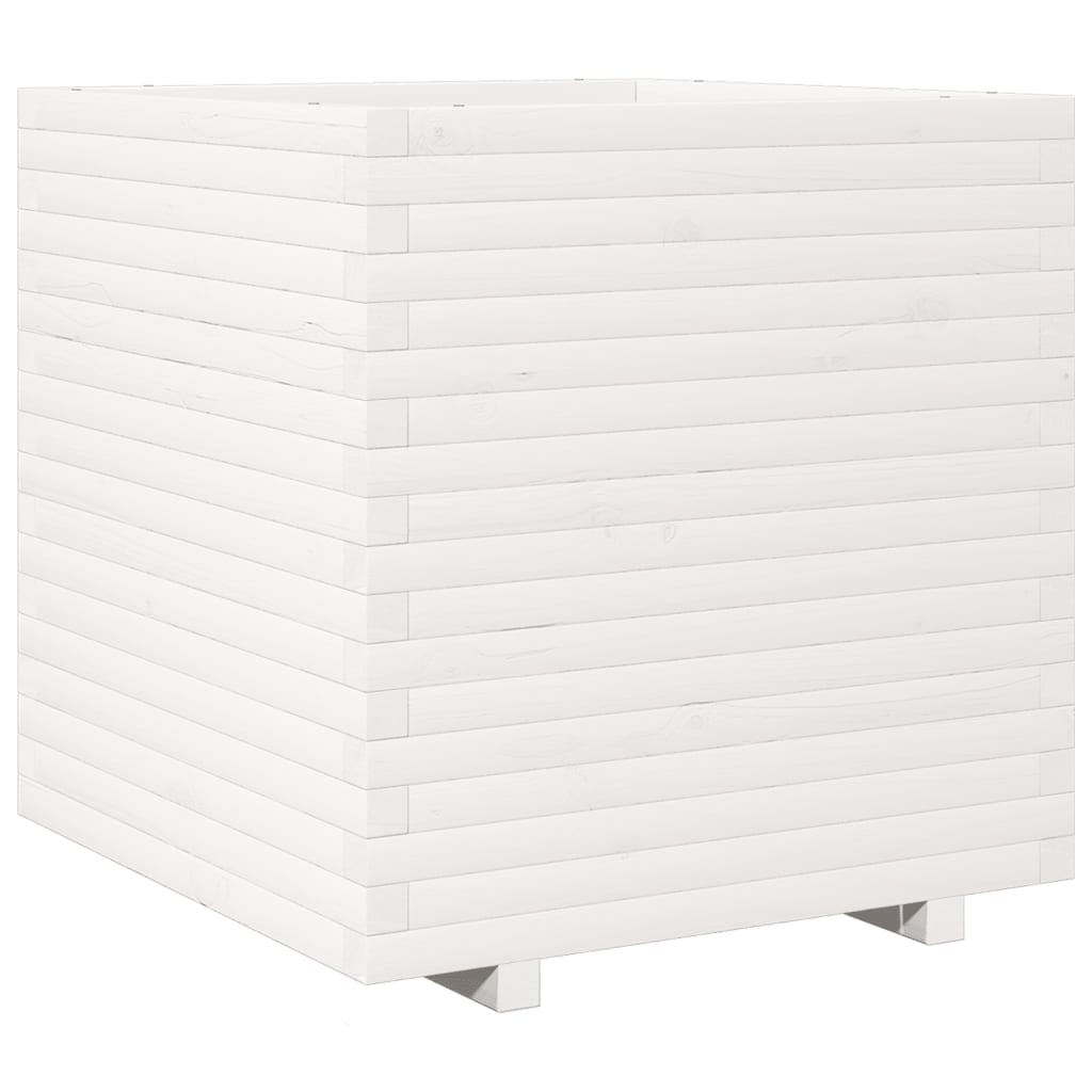 VidaXL Jardinière 70x70x72 cm bois de pin massif blanc