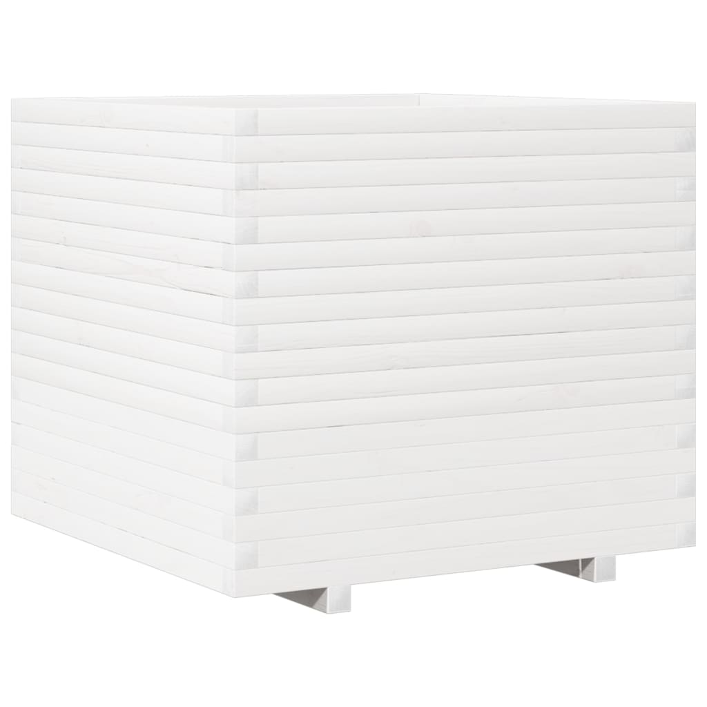 VidaXL Jardinière 80x80x72 cm bois de pin massif blanc