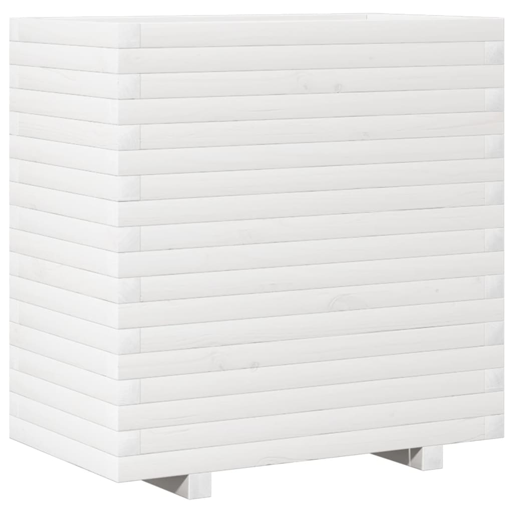 VidaXL Jardinière 70x40x72 cm bois de pin massif blanc