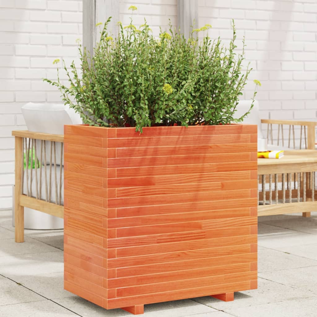 VidaXL Jardinière 70x40x72 cm bois de pin massif, marron lavé