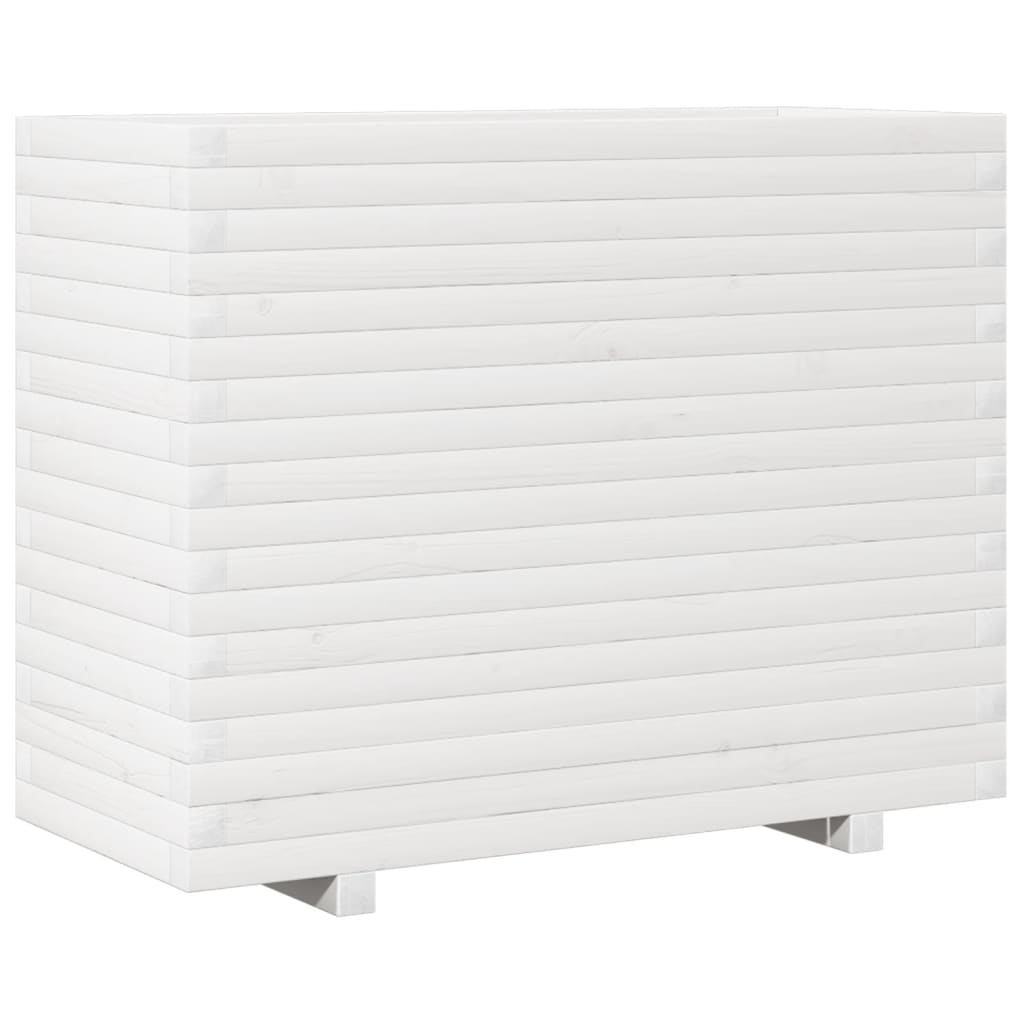 VidaXL Jardinière 90x40x72 cm bois de pin massif blanc