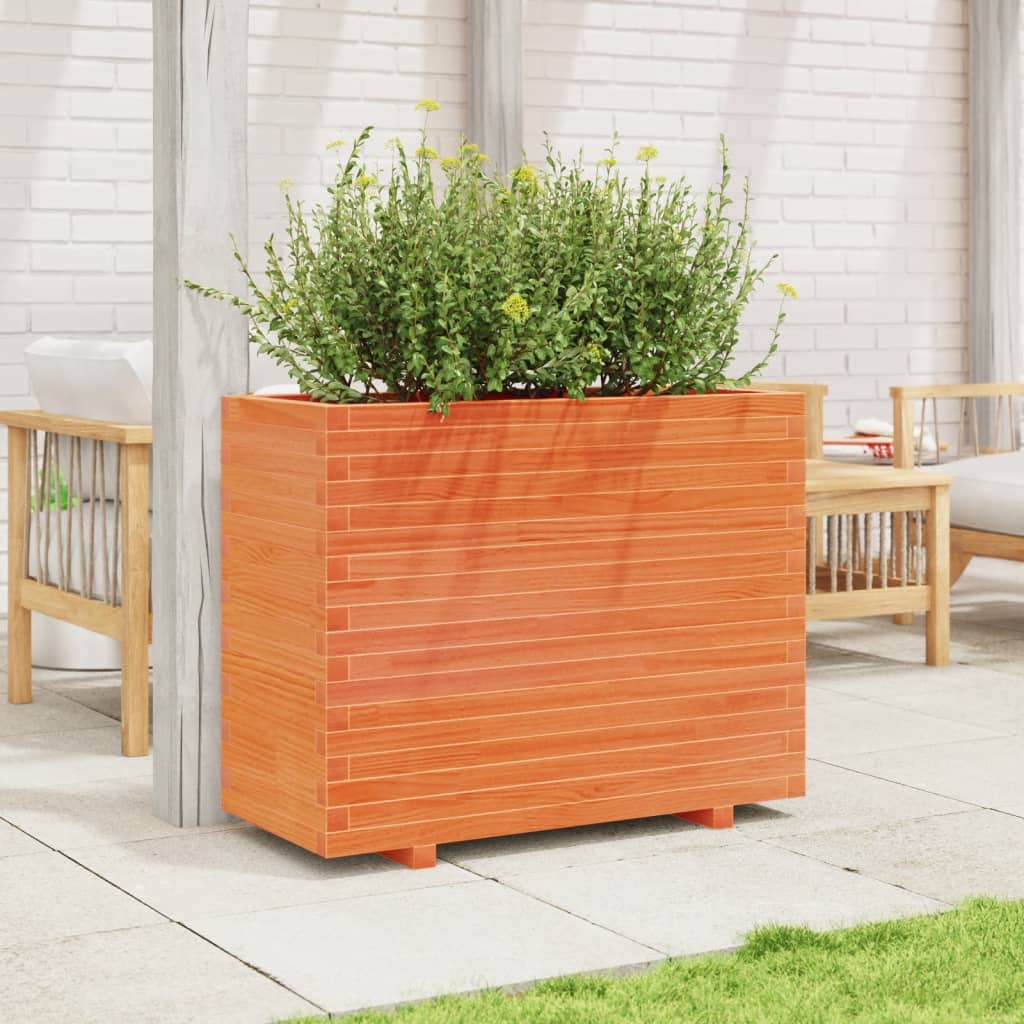 VidaXL Jardinière 90x40x72 cm bois de pin massif, marron lavé