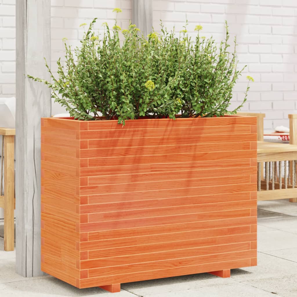 VidaXL Jardinière 90x40x72 cm bois de pin massif, marron lavé