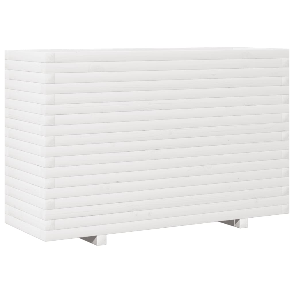 VidaXL Jardinière 110x40x72 cm bois de pin massif blanc