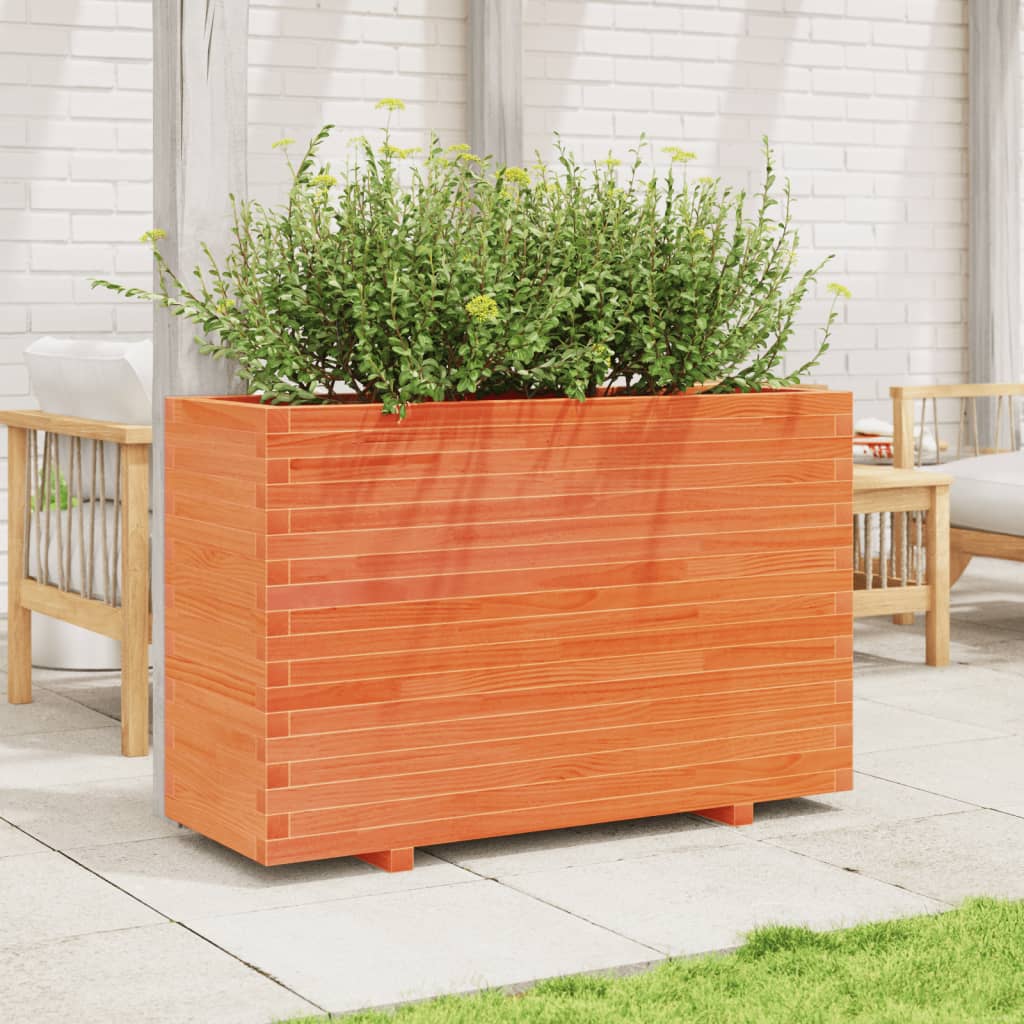 VidaXL Jardinière 110x40x72 cm bois de pin massif, marron lavé