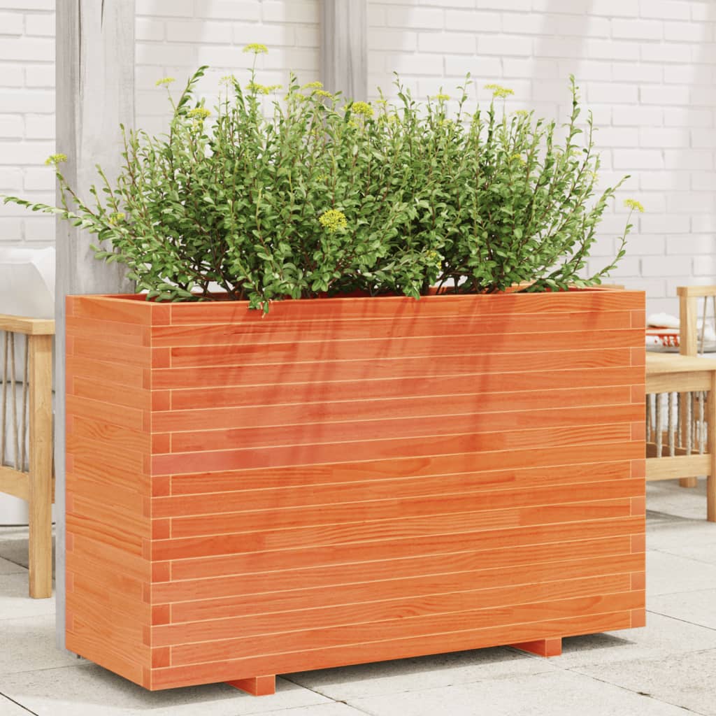 VidaXL Jardinière 110x40x72 cm bois de pin massif, marron lavé