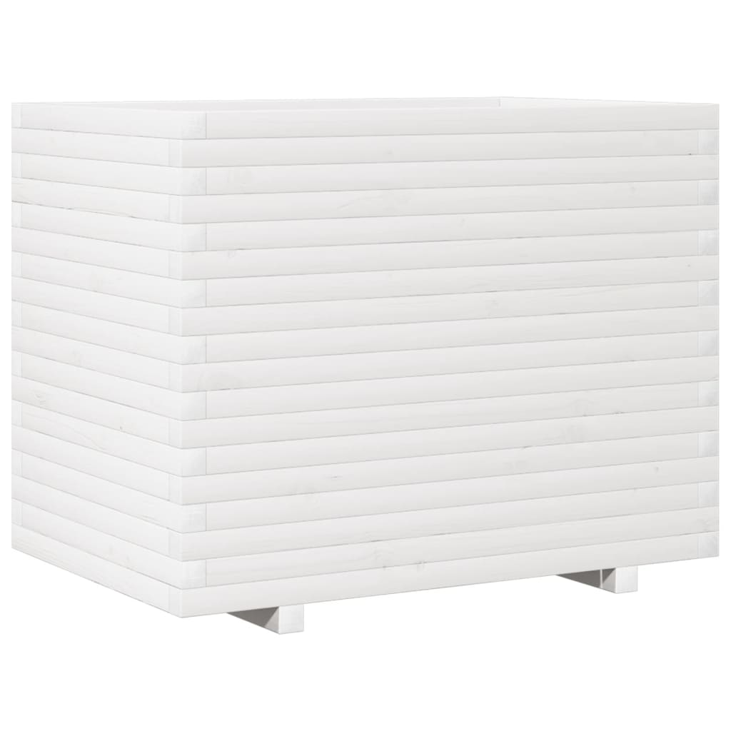VidaXL Jardinière 90x60x72 cm bois de pin massif blanc