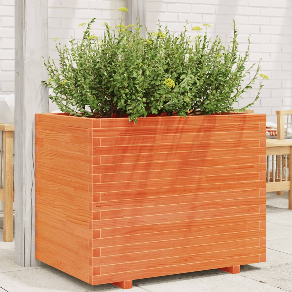 VidaXL Jardinière 90x60x72 cm bois de pin massif, marron lavé