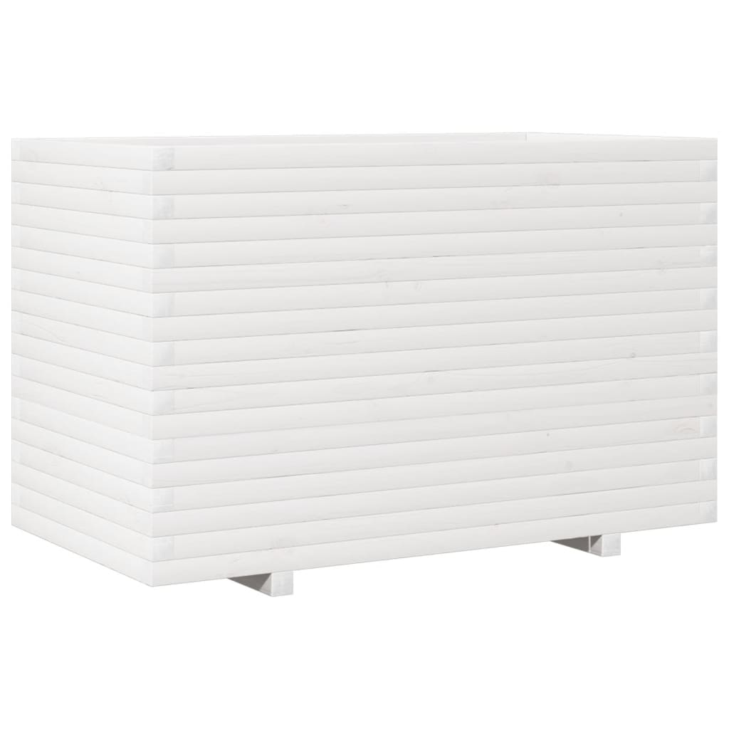 VidaXL Jardinière 110x60x72 cm bois de pin massif blanc