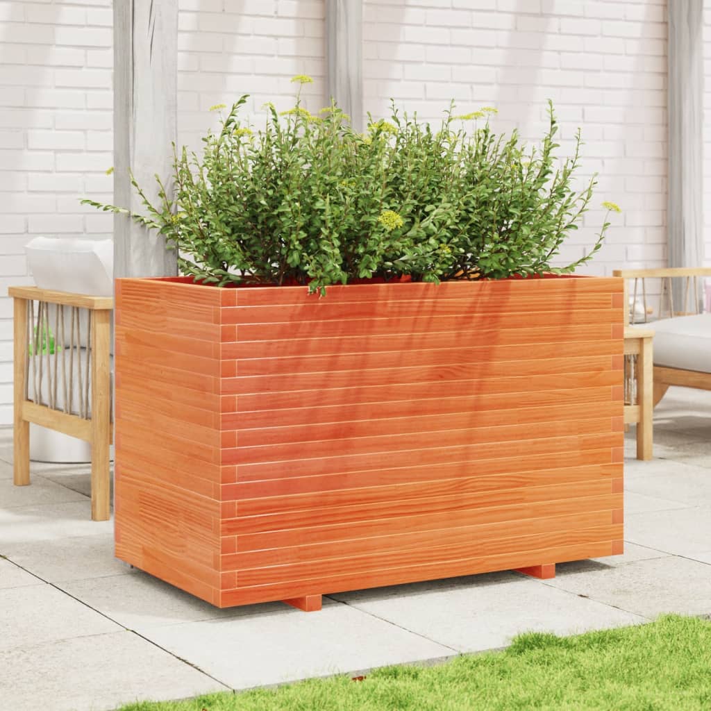 VidaXL Jardinière 110x60x72 cm bois de pin massif, marron lavé