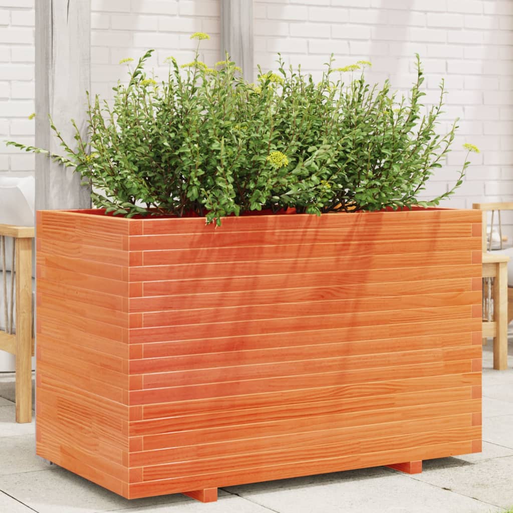 VidaXL Jardinière 110x60x72 cm bois de pin massif, marron lavé