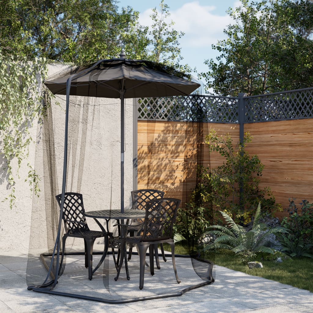 VidaXL moustiquaire pour parapluie 220 maille φ330x250 cm noir