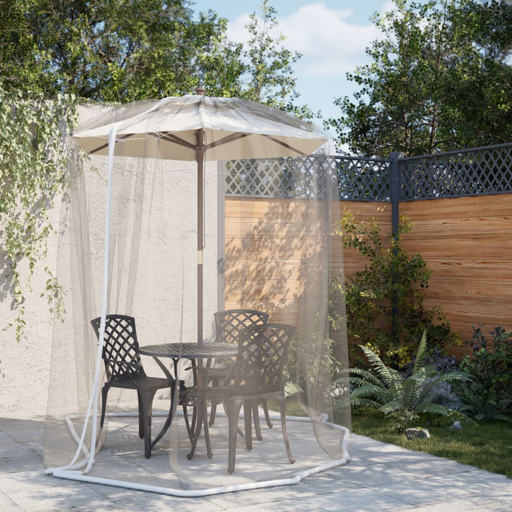 VidaXL moustiquaire pour parapluie 220 maille φ330x250 cm blanc
