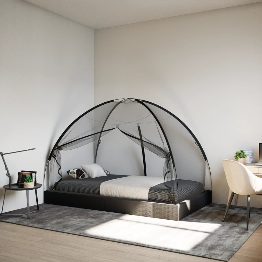 VidaXL moustiquaire avec portes Mongolie 220 maille 200x120x130 cm noir