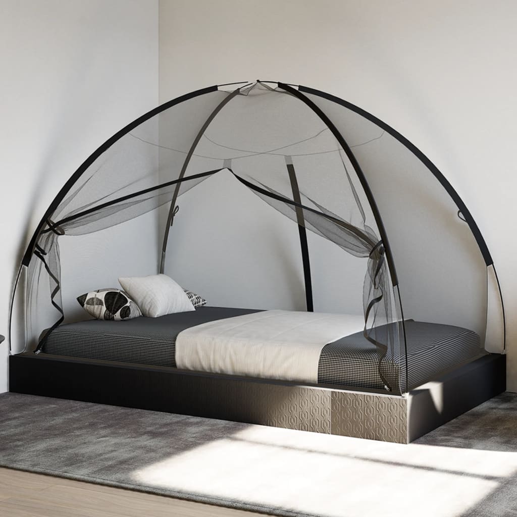 VidaXL moustiquaire avec portes Mongolie 220 maille 200x120x130 cm noir