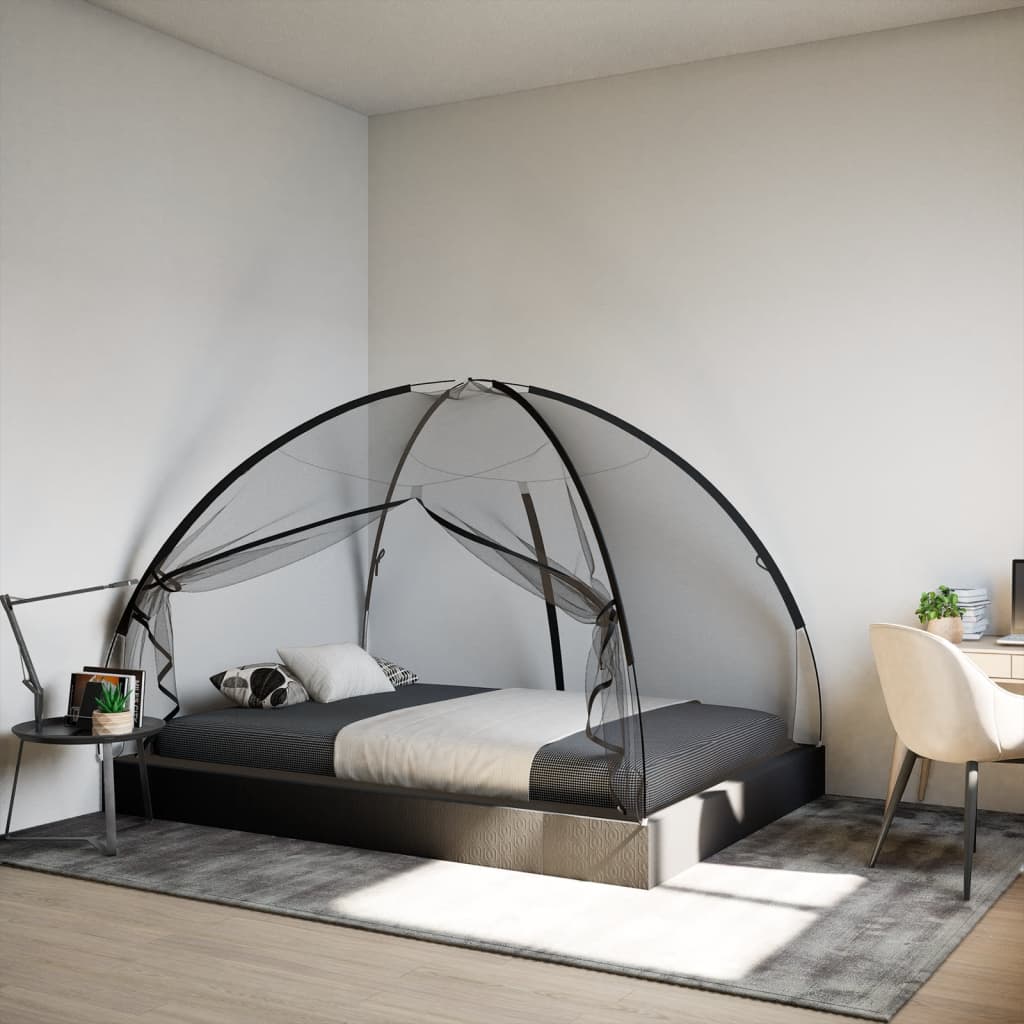 VidaXL moustiquaire avec portes Mongolie 220 maille 200x150x140 cm noir
