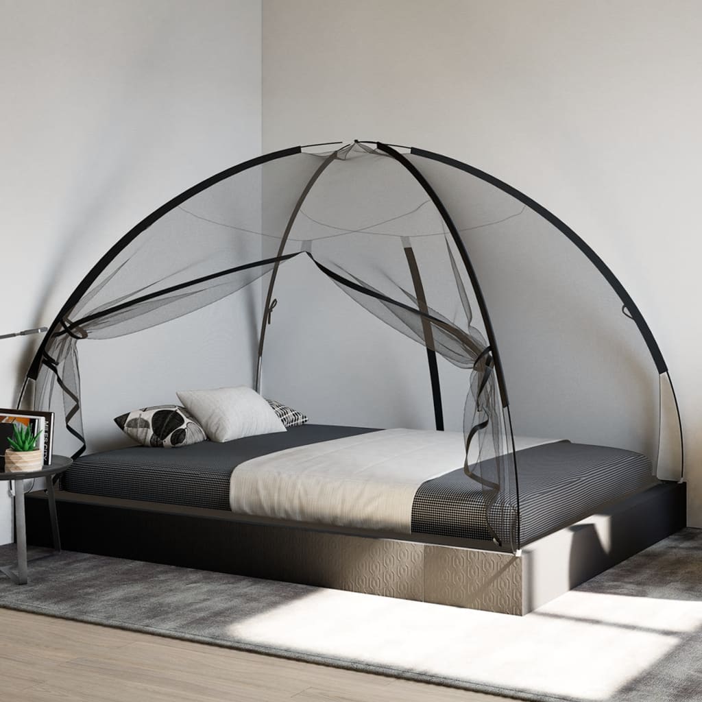 VidaXL moustiquaire avec portes Mongolie 220 maille 200x150x140 cm noir
