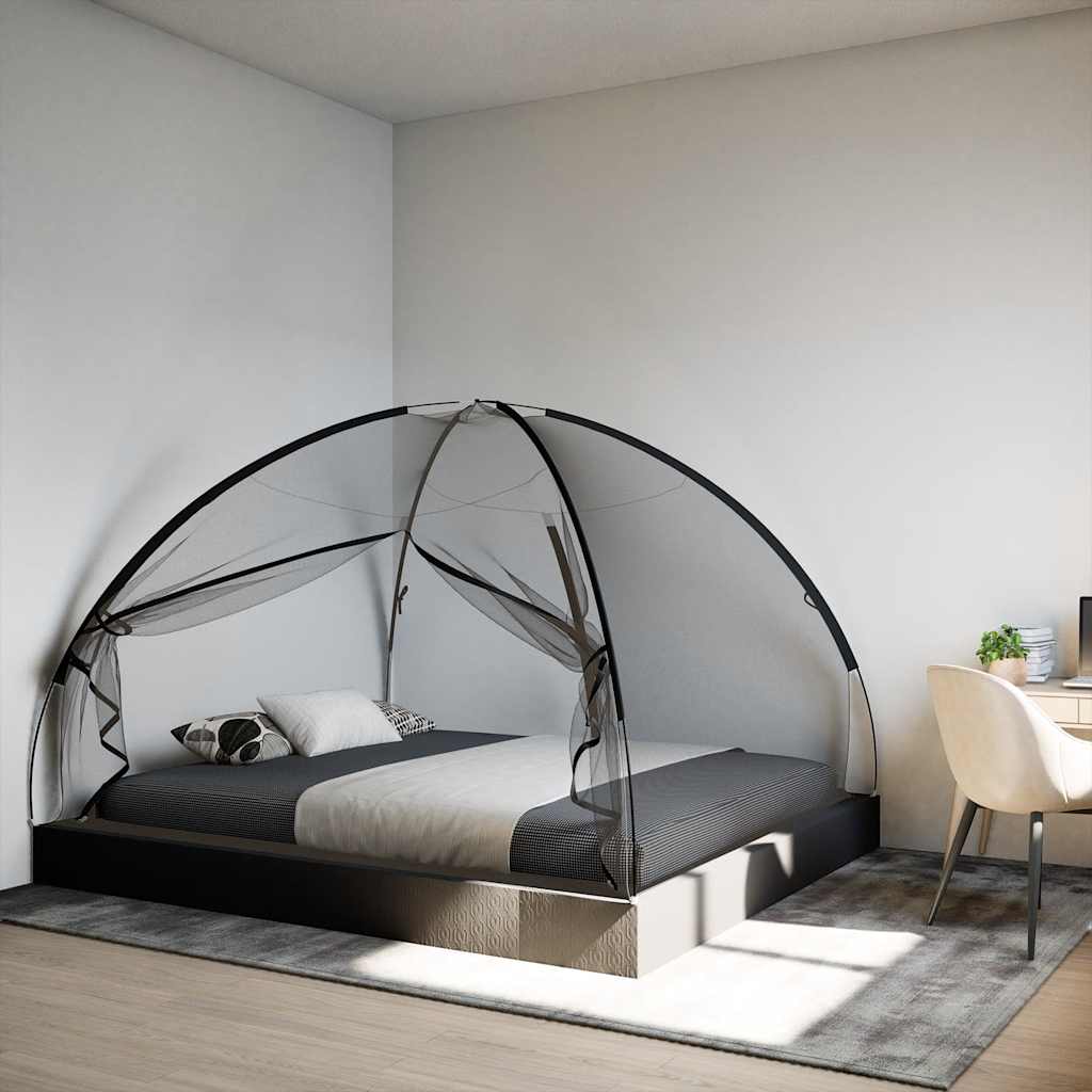 VidaXL moustiquaire avec portes Mongolie 220 maille 200x180x135 cm noir