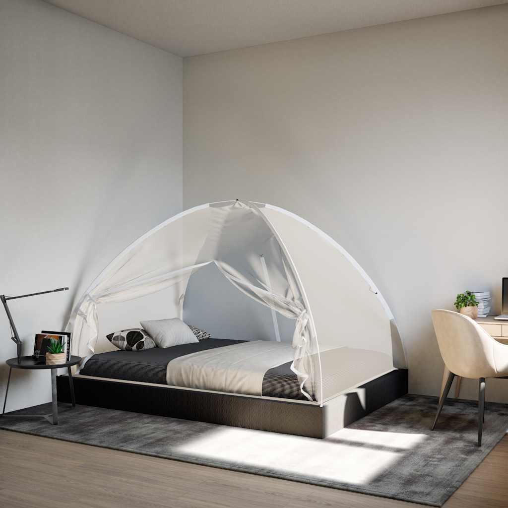 Vidaxx moustiquaire avec portes mongolie 220 maille 200x120x130 cm blanc