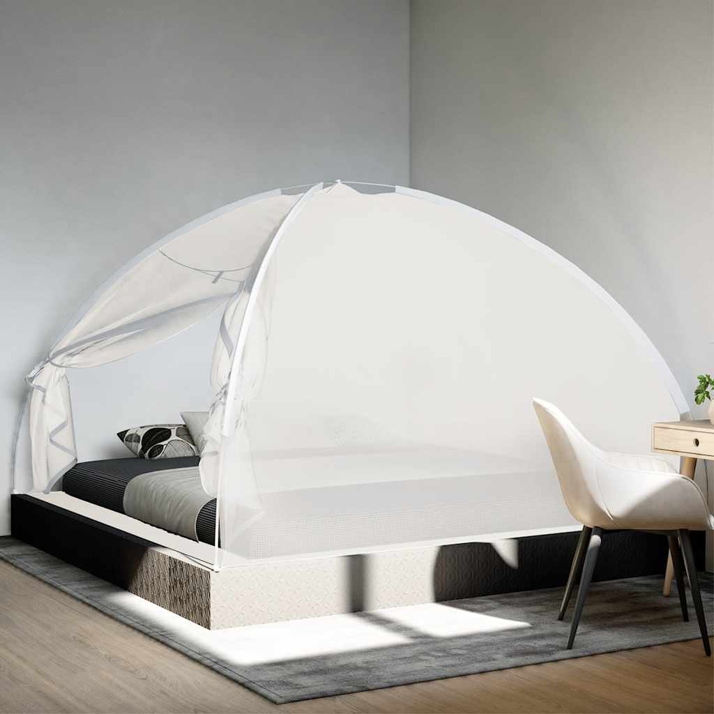 Vidaxx moustiquaire avec portes mongolie 220 maille 200x200x130 cm blanc