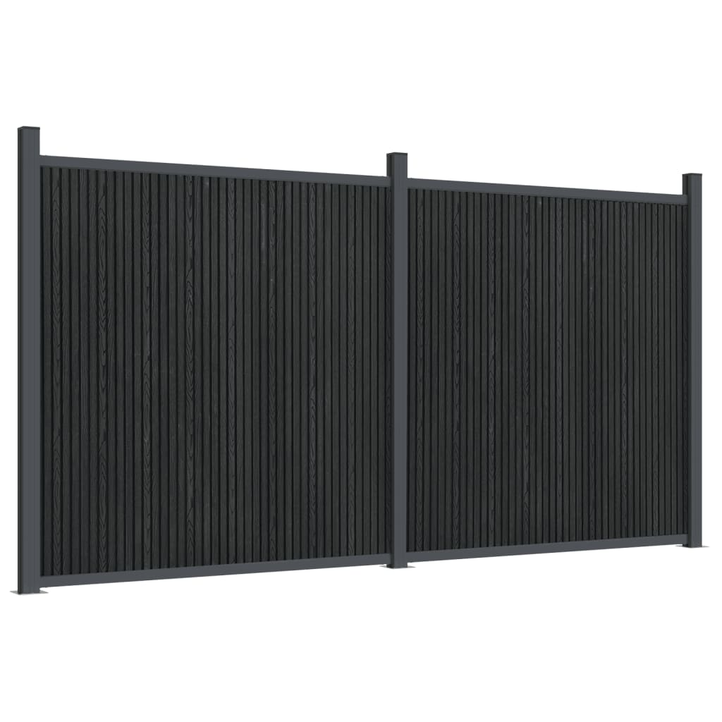 VidaXL Panneau de clôture 353x186 cm HKC gris