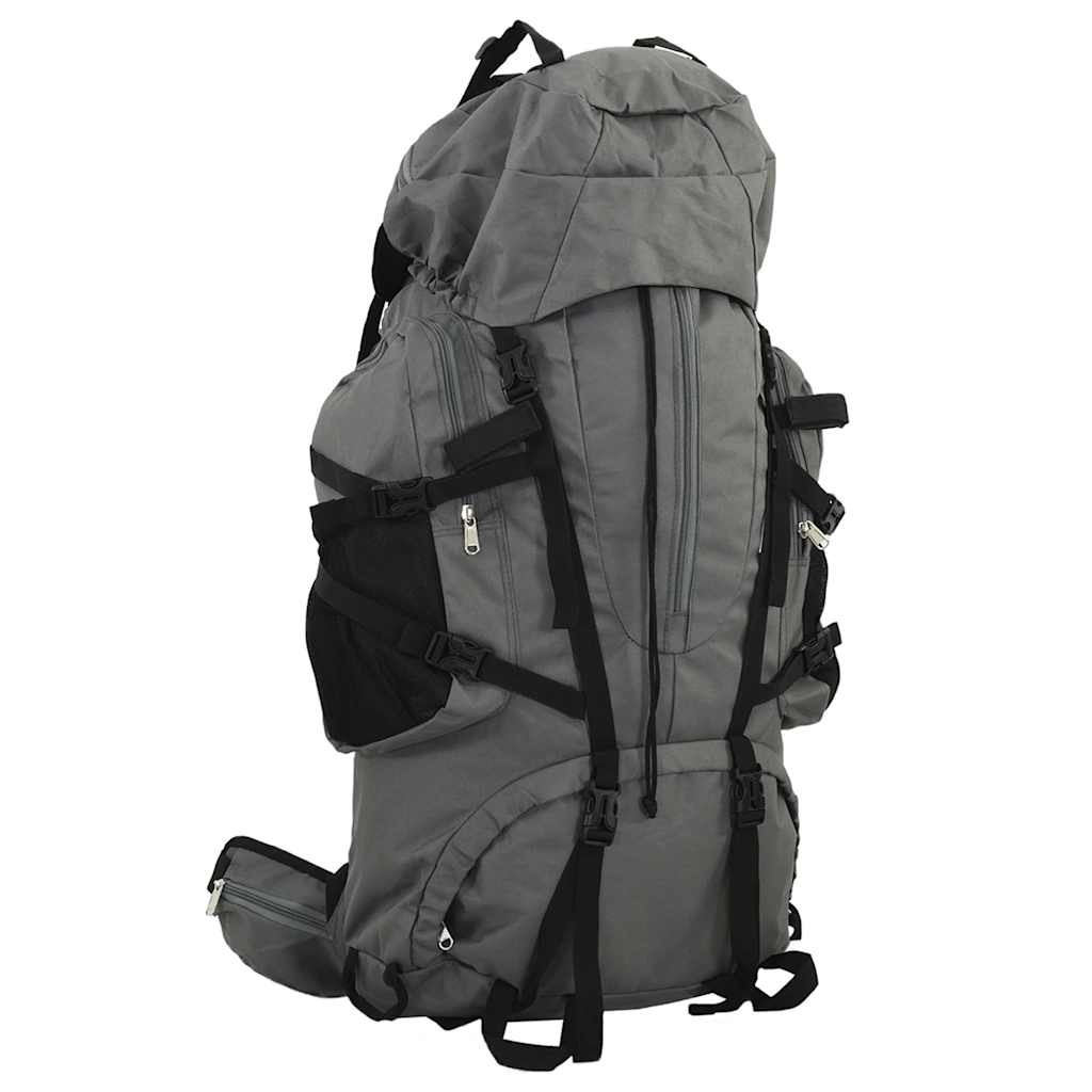 VidaXL sac à dos de randonnée 100 l tissu oxford gris