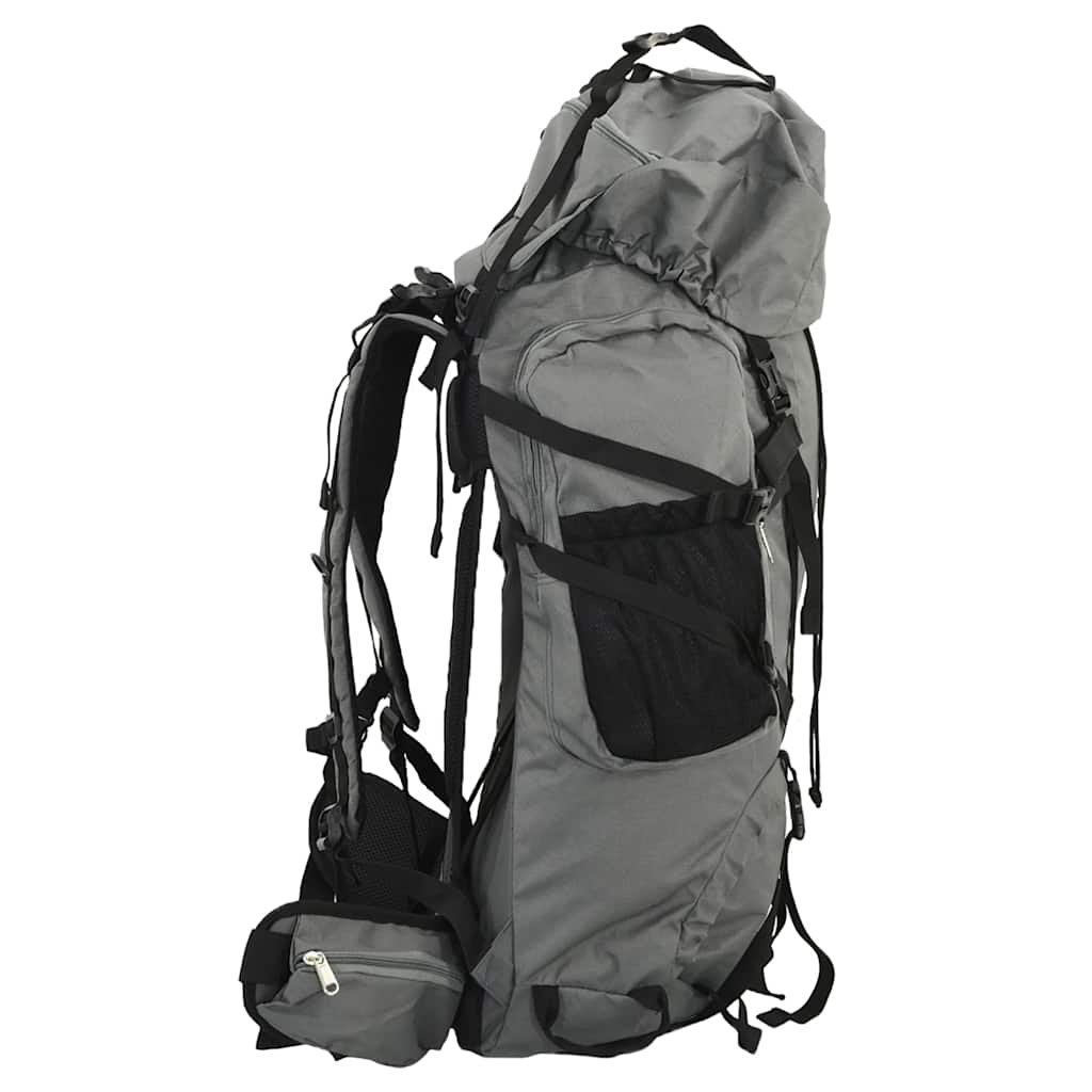 VidaXL sac à dos de randonnée 100 l tissu oxford gris