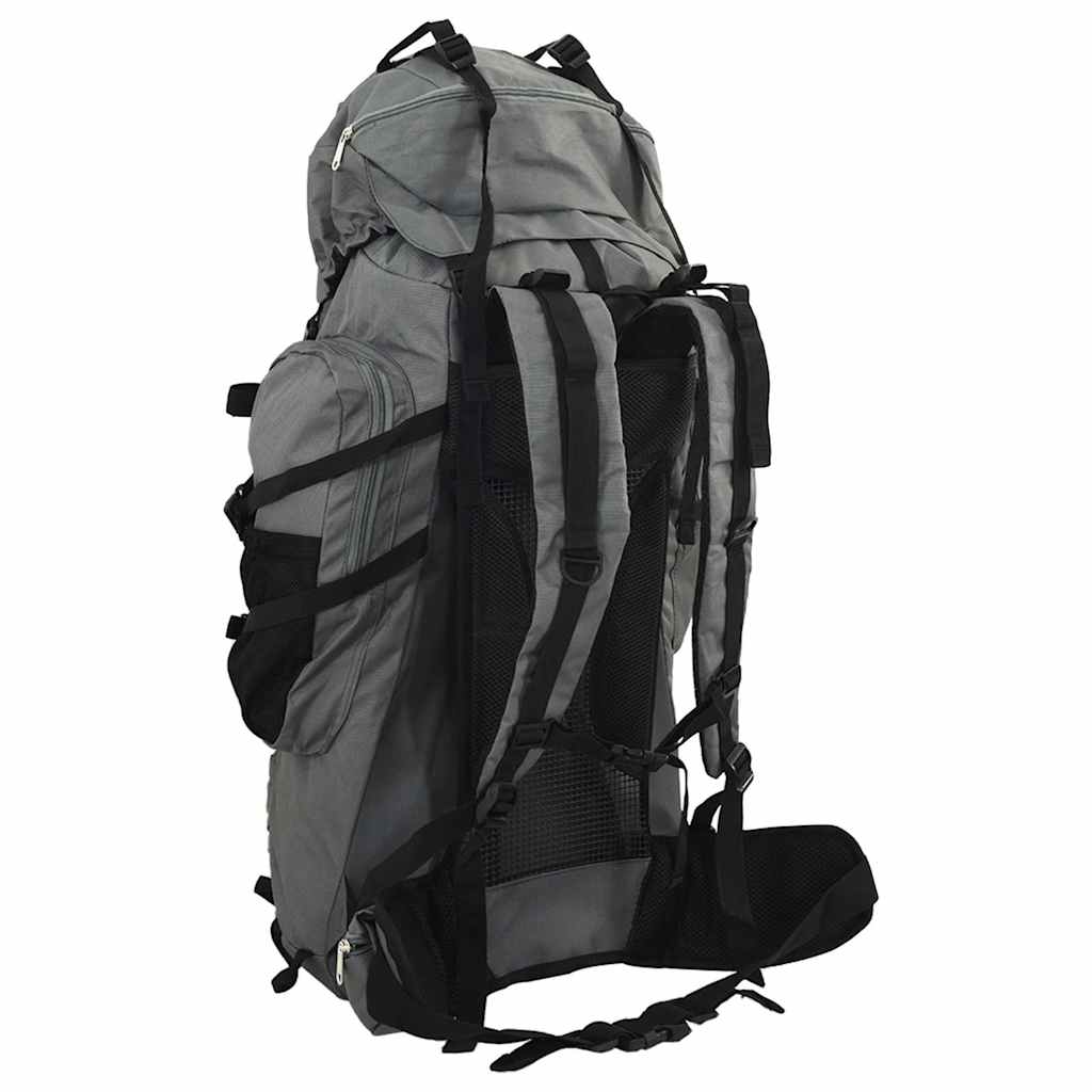 VidaXL sac à dos de randonnée 100 l tissu oxford gris