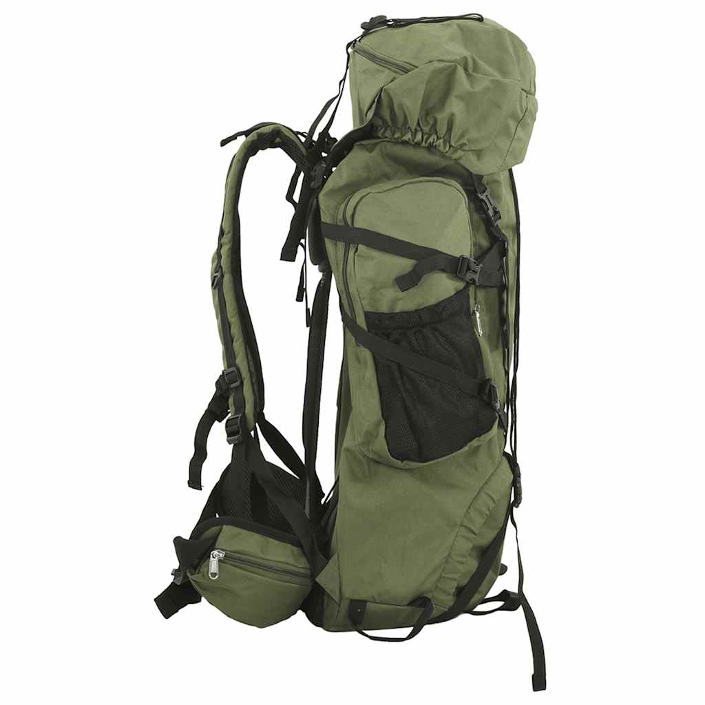 VidaXL sac à dos de randonnée 100 l tissu oxford vert armée
