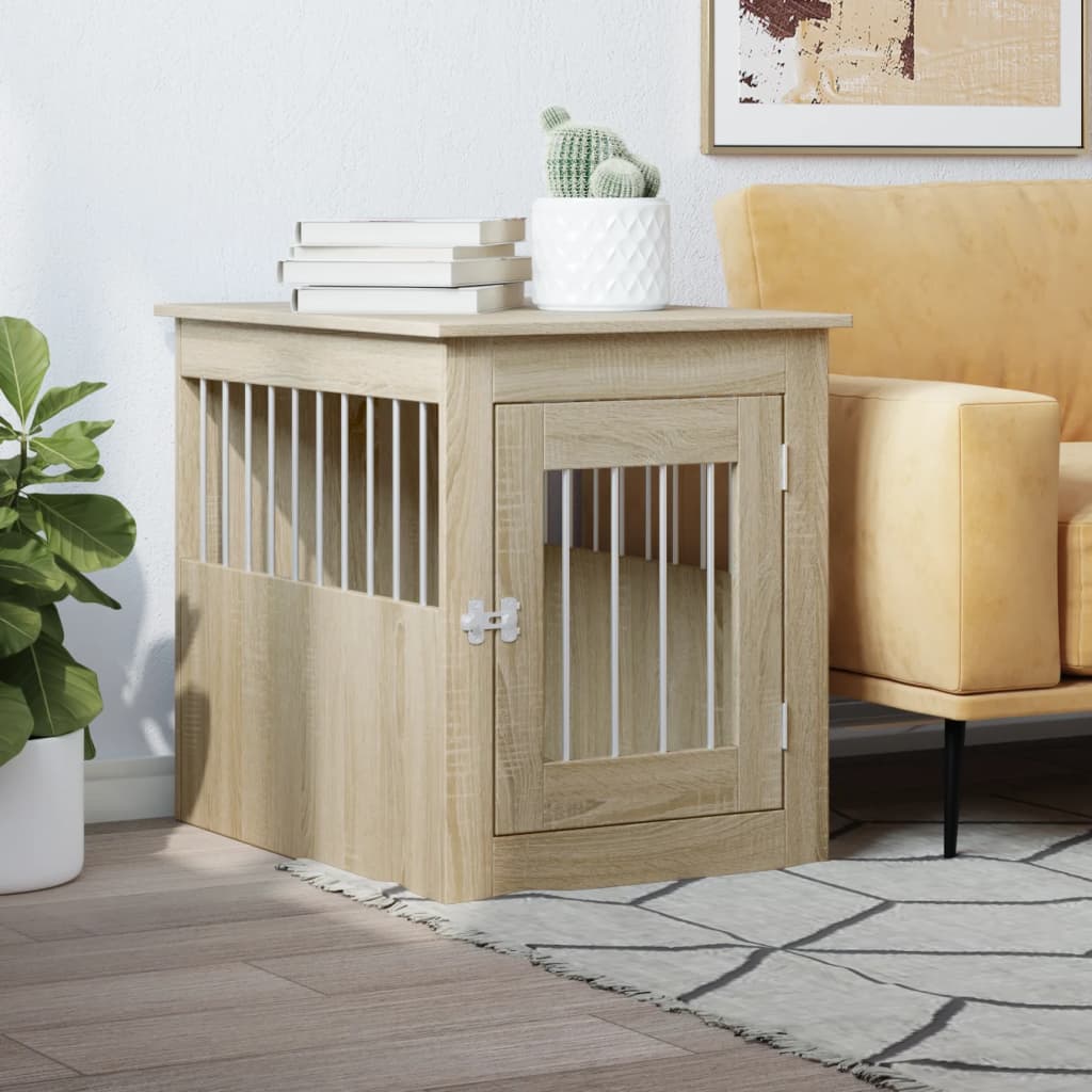 Vidaxxl cage pour chien 45x62x59 cm bois d'ingénierie couleur chêne sonoma